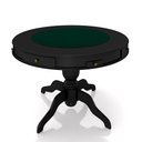 Ver imagem 1 de Mesa de Jogos Carteado 4 Lugares Bellagio com Gavetas e Tampo Reversível com Tecido Preto-verde