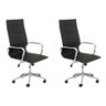 kit 2 Cadeiras Executivas Escritório Royal PU Sintético Preta - Gran Belo - 1