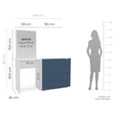 Ver imagem 3 de Cômoda Penteadeira 4 Gavetas com Espelho Porto Azul/Branco
