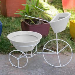 BICICLETA COM VASOS PLANTA TRICICULO JARDIM FLORES BGPLASTICOS BGCI AREIA 001 - 5