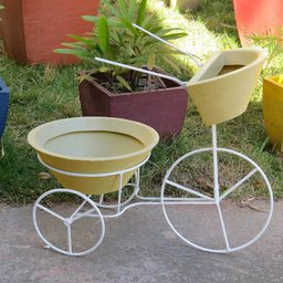 BICICLETA COM VASOS PLANTA TRICICULO JARDIM FLORES BGPLASTICOS BGCI AREIA 001 - 14