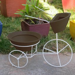 BICICLETA COM VASOS PLANTA TRICICULO JARDIM FLORES BGPLASTICOS BGCI AREIA 001 - 2