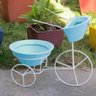 BICICLETA COM VASOS PLANTA TRICICULO JARDIM FLORES BGPLASTICOS BGCI AREIA 001 - 9