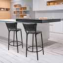 Ver imagem 6 de Kit 2 Banquetas para Balcão Cozinha Gourmet Junco Preto Bancada Ilha Banco 60cm Itagold