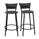 Ver imagem 1 de Kit 2 Banquetas para Balcão Cozinha Gourmet Junco Preto Bancada Ilha Banco 60cm Itagold