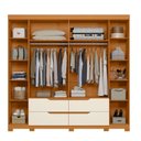 Ver imagem 3 de Guarda Roupa Casal Doble 06 Portas e Cômoda Duetto 10 Gavetas Cinamomo Off White - Móveis Albatroz