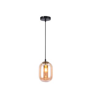 Pendente Glass Vidro Âmbar 20cm 1e27 Embu Led