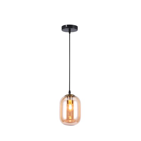 Pendente Glass Vidro Âmbar 20cm 1e27 Embu Led