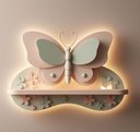 Ver imagem 1 de Prateleira Iluminada Borboleta
