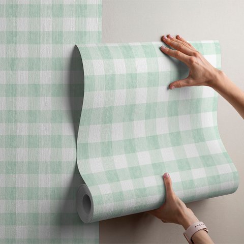 Papel de Parede Autocolante Xadrez Aquarela - 3 Metros