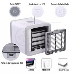 Mini Ar Condicionado Climatizador Humidificador Portátil Arctic Air Cooler 3 Velocidades - 6