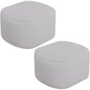 Ver imagem 1 de Kit 2 Puffs Decorativos Orgânico para Living Quarto 70cm Doha W01 Linho Cinza - Lyam Decor