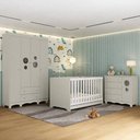 Ver imagem 1 de Quarto de Bebê Completo com Berço Americano 3 em 1 Suspiro Multimóveis MP4616 - Off White