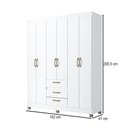 Ver imagem 4 de Guarda-roupa Casal 6 Portas 3 Gavetas Rp3638 Branco - Decibal
