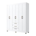 Ver imagem 2 de Guarda-roupa Casal 6 Portas 3 Gavetas Rp3638 Branco - Decibal