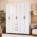 Ver imagem 1 de Guarda-roupa Casal 6 Portas 3 Gavetas Rp3638 Branco - Decibal