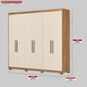 Guarda Roupa Casal 6 Portas e 4 Gavetas Venice - Amêndola Touch/off White - 2