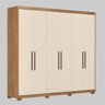 Guarda Roupa Casal 6 Portas e 4 Gavetas Venice - Amêndola Touch/off White - 9