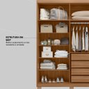 Ver mais imagens de Guarda Roupa Casal 6 Portas e 4 Gavetas Venice - Amêndola Touch/off White