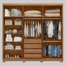Guarda Roupa Casal 6 Portas e 4 Gavetas Venice - Amêndola Touch/off White - 3