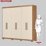 Guarda Roupa Casal 6 Portas e 4 Gavetas Venice - Amêndola Touch/off White - 4