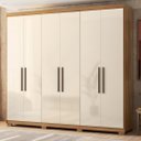 Ver imagem 1 de Guarda Roupa Casal 6 Portas e 4 Gavetas Venice - Amêndola Touch/off White