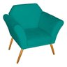 Poltrona Marcela Suede Azul Turquesa - ADJ DECOR - 3