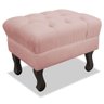 Puff Retrô Luis XV com Strass Suede Rosê - 1