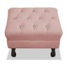 Puff Retrô Luis XV com Strass Suede Rosê - 2