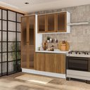 Ver imagem 1 de Armário de Cozinha Compacta com Vidro Reflecta 100% Mdf 192cm Branco/nogueira Celeste Kappesberg