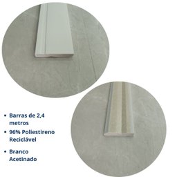 Rodapé Poliestireno Frisado Lev72 Santa Luzia - 2,4mx07cm - 2