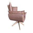 Ver imagem 3 de Poltrona Giratória Estofada Madeira Maciça Anatômica Courino:conhaque