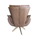 Ver imagem 5 de Poltrona Giratória Estofada Madeira Maciça Anatômica Courino:conhaque