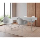 Ver imagem 1 de Mesa Jantar Industrial Branca 137X90Cm Com 4 Poltronas Brancas Base Ferro Br Cor: Branco