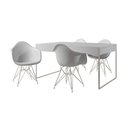 Ver imagem 6 de Mesa Jantar Industrial Branca 137X90Cm Com 4 Poltronas Brancas Base Ferro Br Cor: Branco