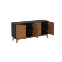Ver imagem 2 de Aparador Kappesberg 4 Portas Preto Fosco/canela 156cm