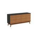 Ver mais imagens de Aparador Kappesberg 4 Portas Preto Fosco/canela 156cm
