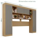 Ver imagem 4 de Guarda-Roupa de Canto com Espelho Modulado 11 Portas 4 Gavetas Portugal Cinza/Jequitibá/Granizo