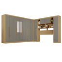 Ver imagem 2 de Guarda-Roupa de Canto com Espelho Modulado 11 Portas 4 Gavetas Portugal Cinza/Jequitibá/Granizo