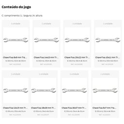 Jogo de Chaves Fixas Corpo em Aço Especial 8 Peças Tramontina - 3