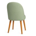 Ver imagem 6 de Kit 02 Cadeiras Poltrona de Jantar Estofada Luna Boucle Verde Pistache Pés Palito Castanho - Pallazi