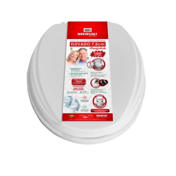 Jogo 2 Assentos Elevados Almofadados 7,5 cm com Tampa - Mebuki - 2