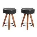 Ver imagem 1 de Kit 2 Banco Banqueta Paris Baixa 50cm Couríssimo Preto - Salaone Preto