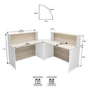 Ver imagem 5 de Balcão Atendimento de Canto em L Recepção Consultório 120x60 Netmobil - Dubai/branco