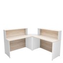 Ver imagem 4 de Balcão Atendimento de Canto em L Recepção Consultório 120x60 Netmobil - Dubai/branco