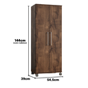 Ver imagem 4 de Armario Lavanderia Marcela 2 Pts 1,40m com Rodinhas Chocolate