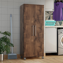 Ver imagem 1 de Armario Lavanderia Marcela 2 Pts 1,40m com Rodinhas Chocolate