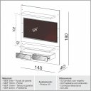 Ver imagem 2 de Painel de TV 55 Polegadas Suspenso 1,40m com Luzes LED e Espelhos 100% MDF Móvel na Caixa
