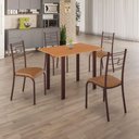 Ver imagem 2 de Conjunto Sala de Jantar Mila 4 Cadeiras Ella Marrom C- Jambo