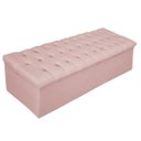 Ver imagem 1 de Recamier Baú Estofada Mel 160cm Queen Size com Capitonê Suede Rosê - Adj Decor